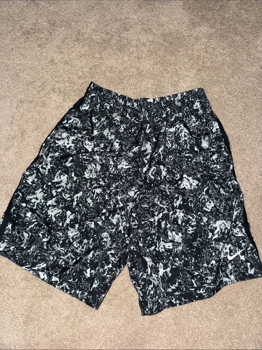 Nike Black & White Marble Athletic Shorts